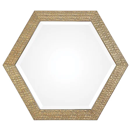 Hanisha Honeycomb Gold Mirror